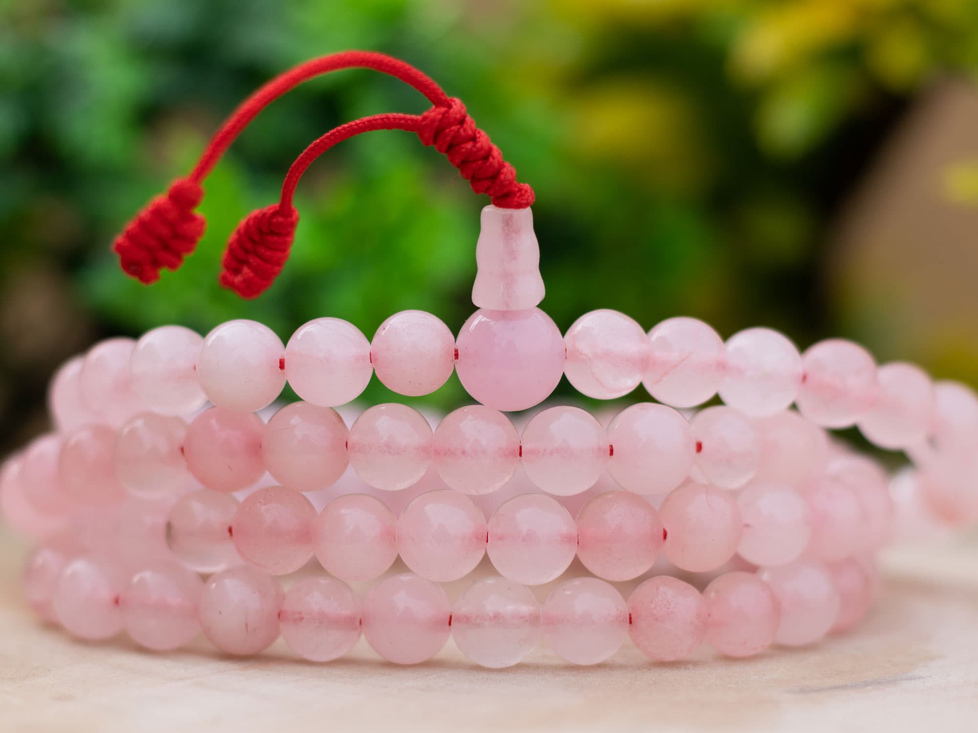 Rose Quartz Mala 108 Beads 8mm with Rose Quartz Guru Bead